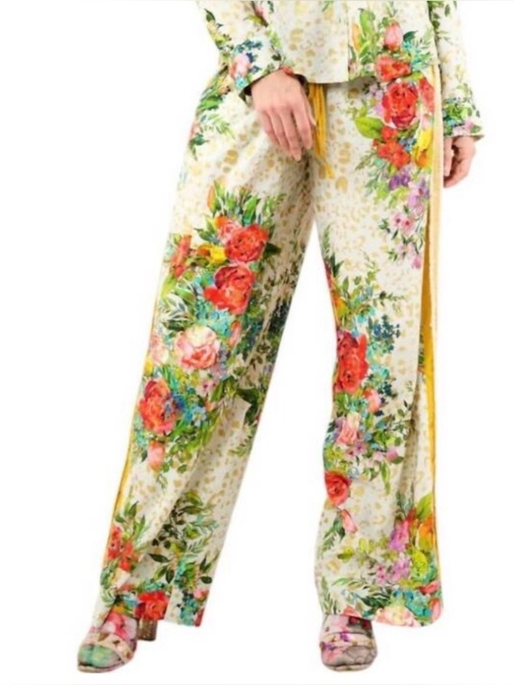 Aratta Harriet Wide-Leg Pants in Cream Floral Combo - Picture 4 of 6
